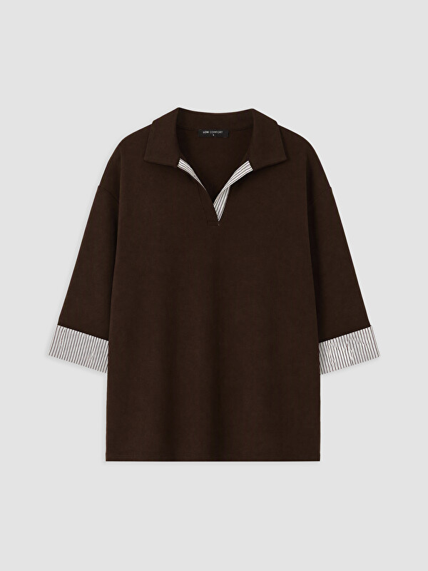 LCW Comfort Çizgili Soft Touch Kadın Sweatshirt