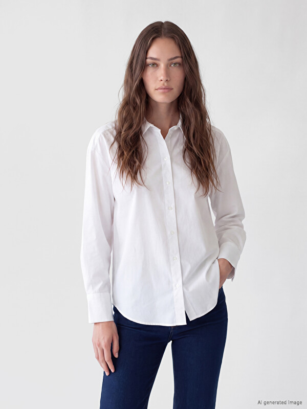 LCW Modest Poplin Kadın Gömlek Tunik