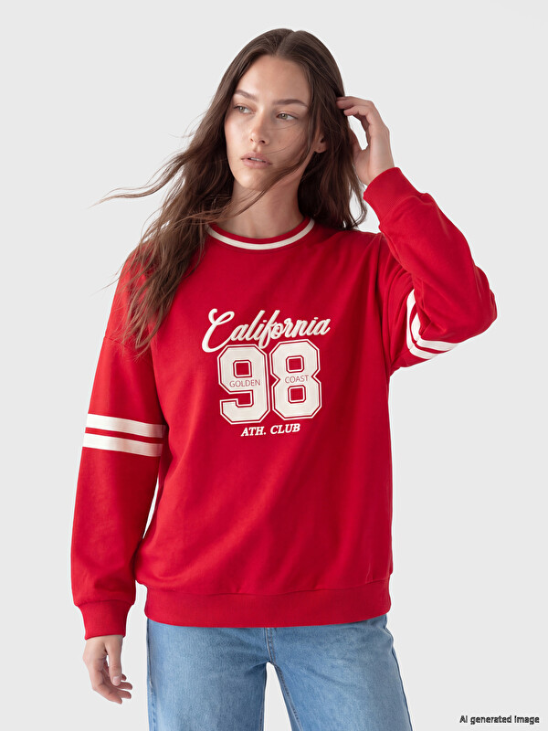 LCW Modest Printed Women's Sweatshirt Tunic