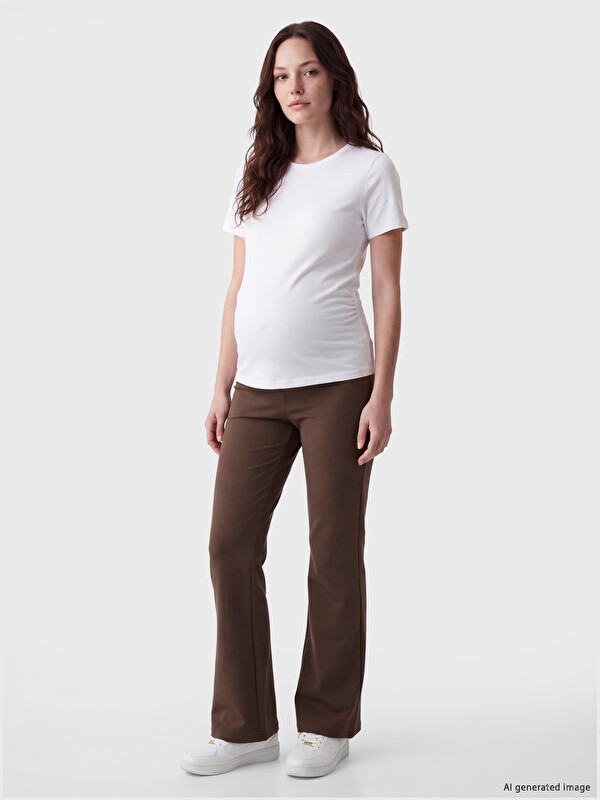 LCW Comfort Belly Paneled Flare Soft Touch Maternity Leggings