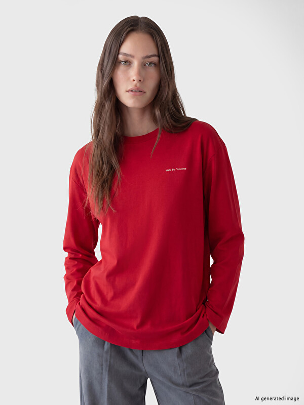 LCW Modest Bisiklet Yaka Baskılı Kadın Tunik