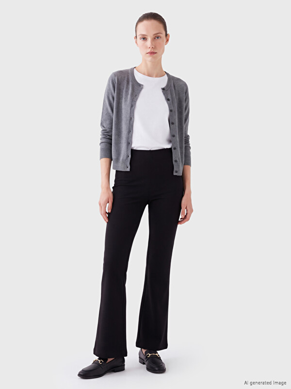 LCW Comfort Elastic Waist Flare Women's Trousers