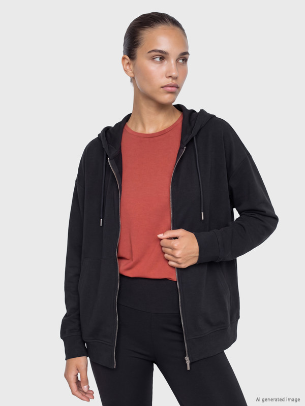 KOOR SPORT Soft Touch Oversize Kadın Fermuarlı Sweatshirt
