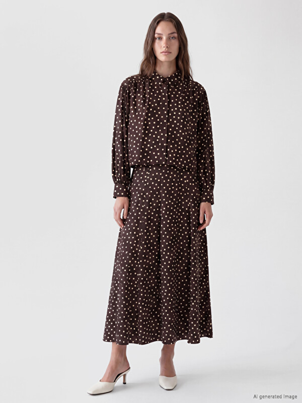 LCW Modest Puantiyeli Poplin Kadın Gömlek