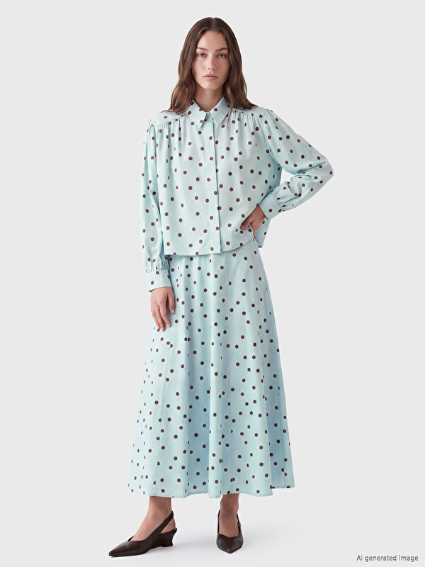 LCW Modest Polka Dot Poplin Women's Shirt