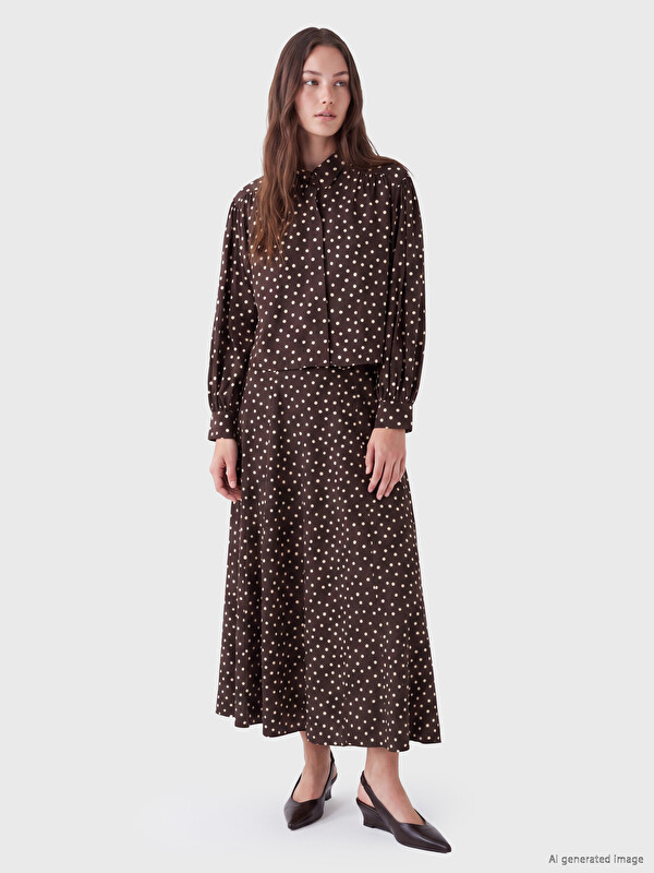 LCW Modest Polka Dot Poplin Women's Shirt