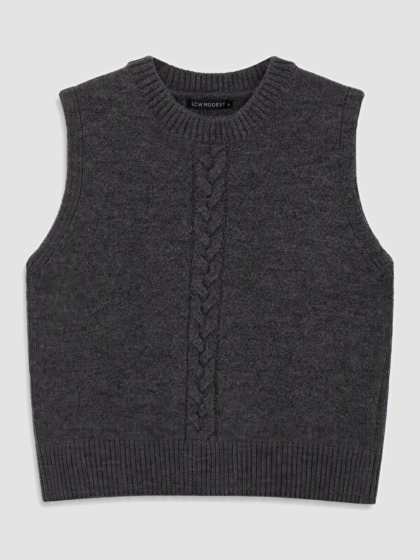 LCW Modest Crew Neck Women's Knitwear Sweater Vest