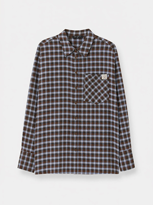 LCW Comfort Plaid Oversize Women's Lumberjack Shirt