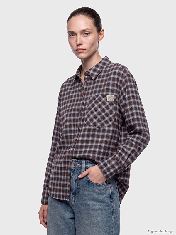 LCW Comfort Plaid Oversize Women's Lumberjack Shirt