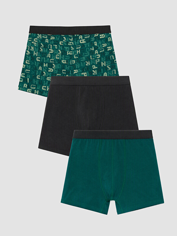 LC WAIKIKI Pamuklu Esnek Erkek Boxer 3'lü Paket