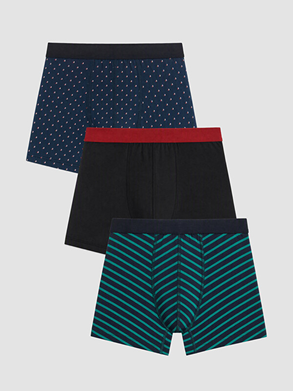 LC WAIKIKI Pamuklu Esnek Erkek Boxer 3'lü Paket