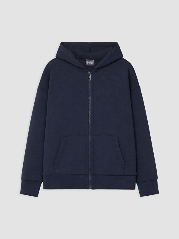 LC WAIKIKI Kapüşonlu Kız Çocuk Soft Touch Fermuarlı Sweatshirt