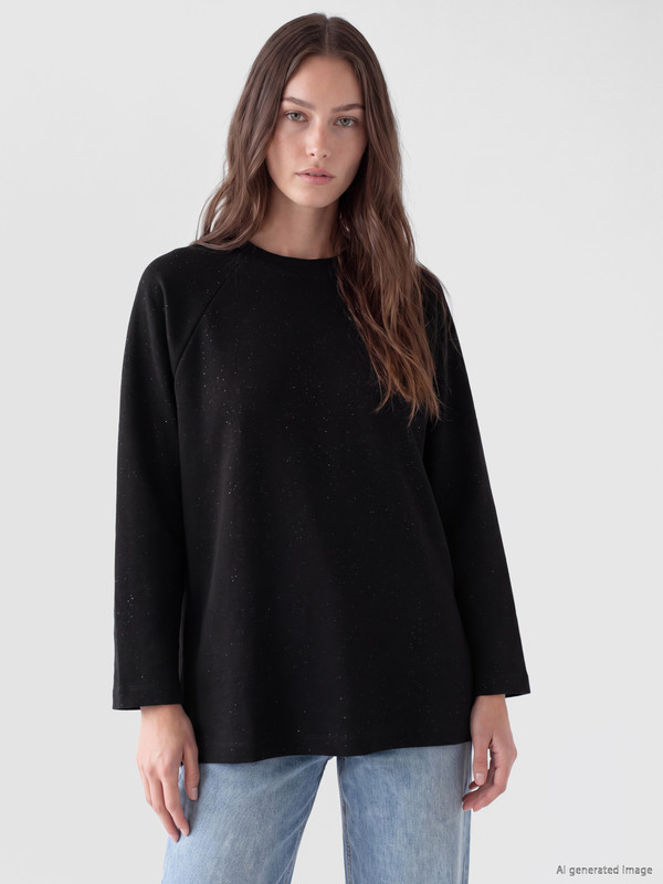 LCW Modest Shimmering Women's Sweatshirt Tunic