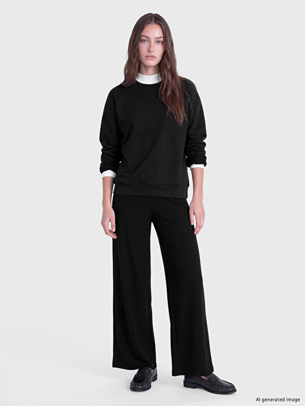 LCW Modest Ženske pantalone od interlock tkanine sa kamenčićima