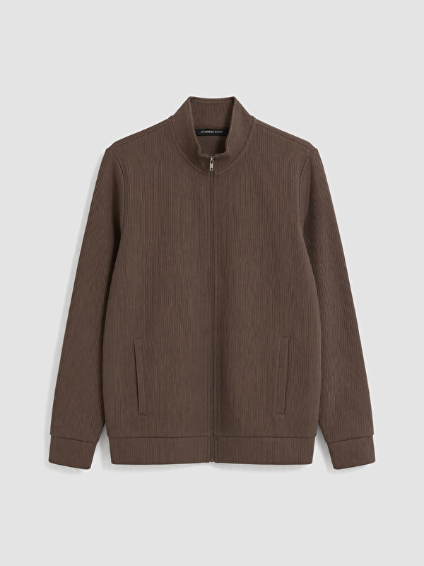 LCWAIKIKI Classic Dik Yaka Erkek Fermuarlı Sweatshirt