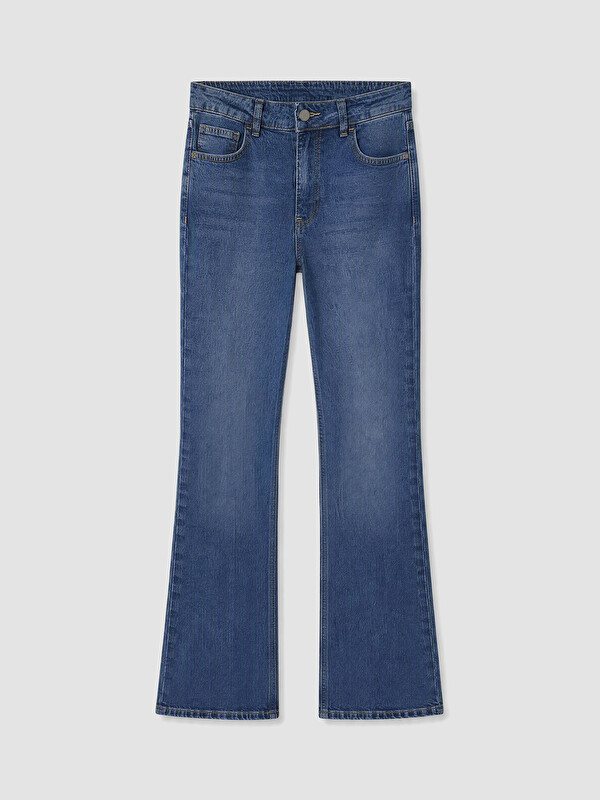 LCW Modest Yüksek Bel Flare Kadın Jean Pantolon