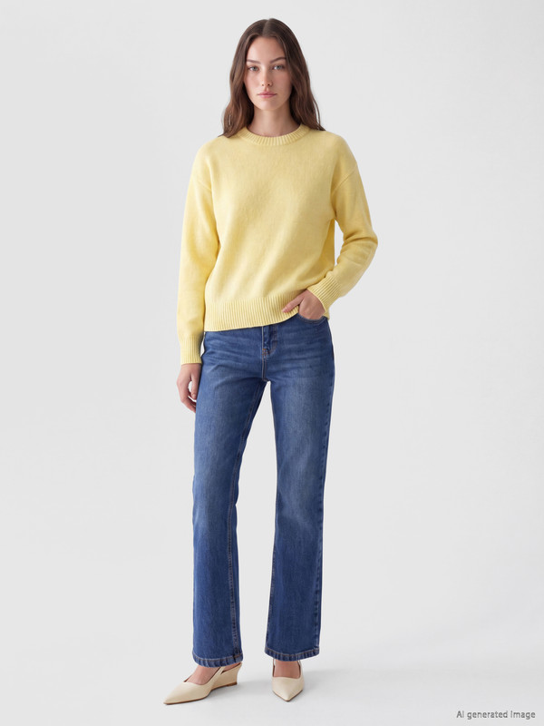 LCW Modest Yüksek Bel Flare Kadın Jean Pantolon