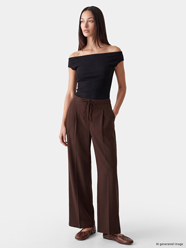 LCWAIKIKI Classic Woman Brown Tailored Trousers