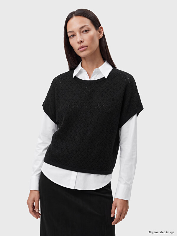 LCW EVERYDAY Open-Knit Short Sleeved Women's Knitwear Sweater