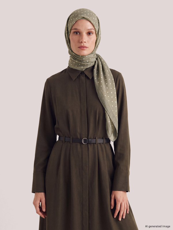 LCW Modest Woman Green Large Scarf