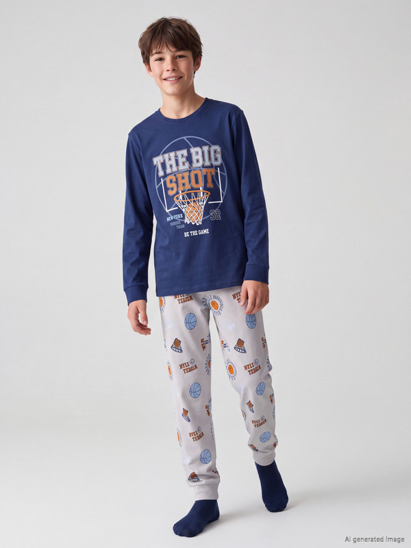 LCW Kids Baskılı Erkek Çocuk Pijama Takım