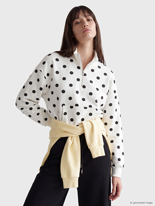 XSIDE Polka Dot Oversize Women's Thick Sweatshirt