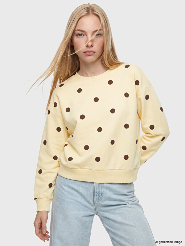 XSIDE Polka Dot Oversize Women's Thick Sweatshirt
