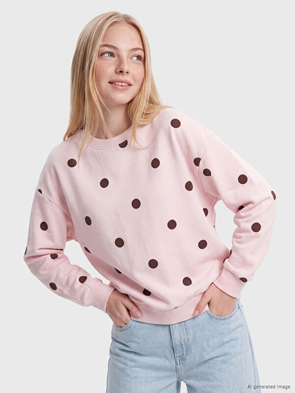 XSIDE Polka Dot Oversize Women's Thick Sweatshirt