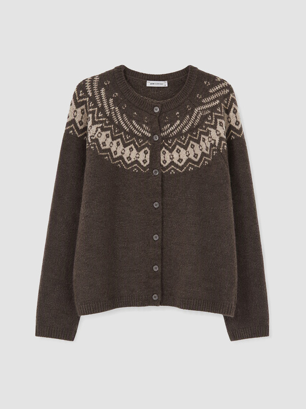 LCW EVERYDAY Crew Neck Patterned Women's Knitwear Cardigan