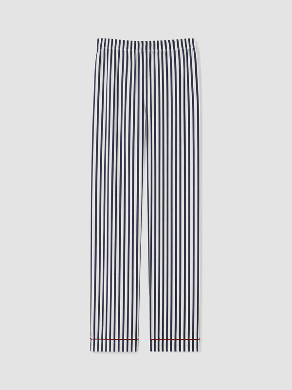 LCW DREAM Beli Lastikli Çizgili Kadın Pijama Alt