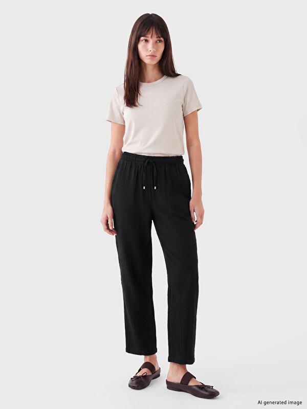 XSIDE Elastic Waist Women's Muslin Trousers