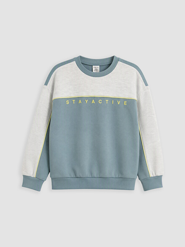 LCW Kids Renk Bloklu Soft Touch Erkek Çocuk Sweatshirt