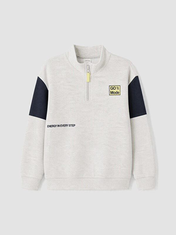 LCW Kids Mock Neck Boys' Soft Touch Sweatshirt