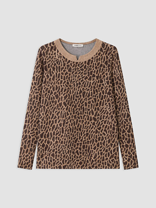 LCW Grace Дамска тениска с леопардов принт