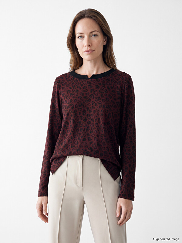 LCW Grace Leopard Print Women's T-Shirt