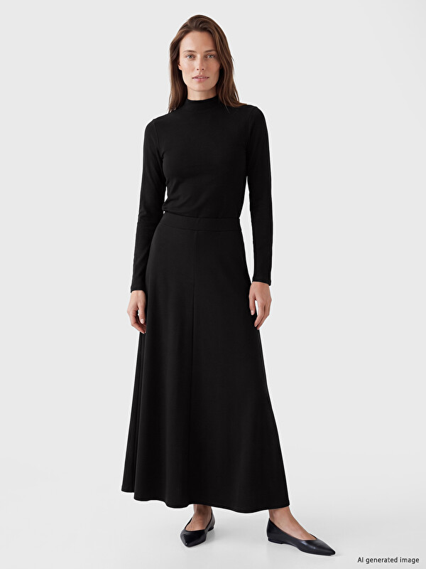 LCW Grace Elastic Waist A Line Skirt
