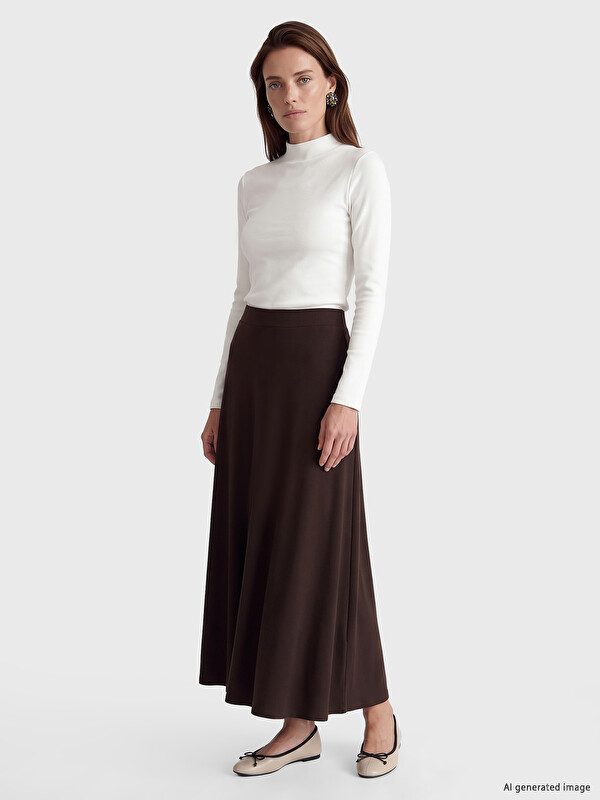 LCW Grace Elastic Waist A Line Skirt