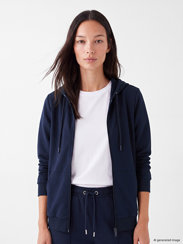 LCW EVERYDAY Hooded Women's Zippered Sweatshirt