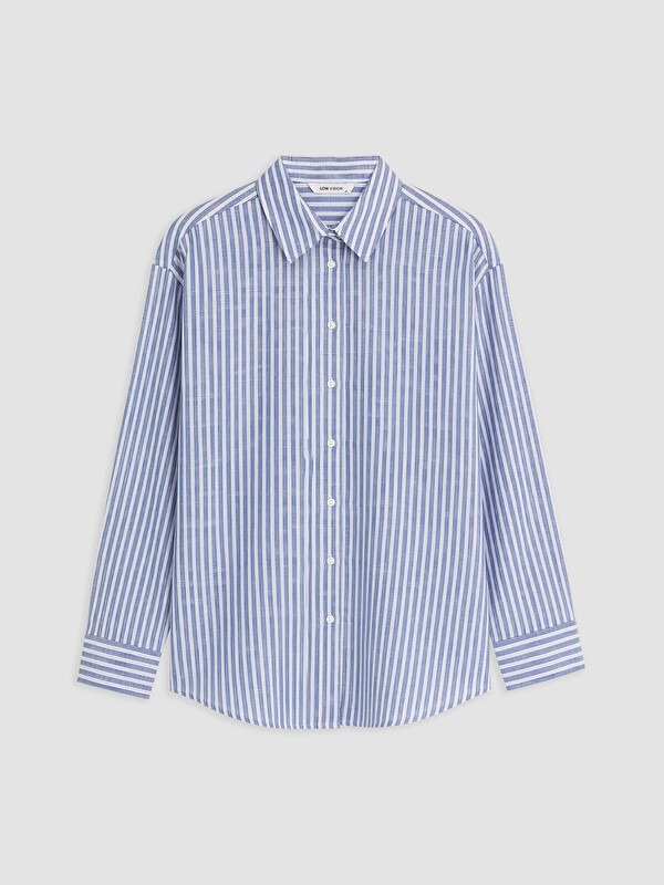 LCW Vision Çizgili Oversize Poplin Kadın Gömlek