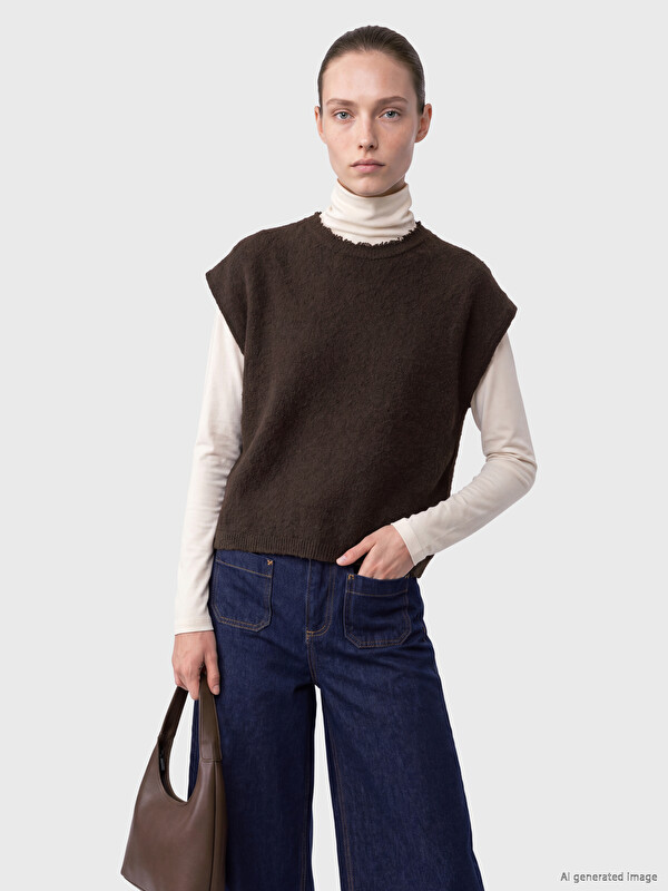 LCW Comfort Bisiklet Yaka Kadın Triko Kazak