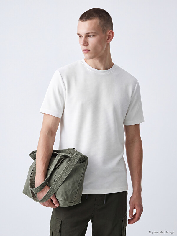 LC WAIKIKI Crew Neck Textured Men's T-Shirt