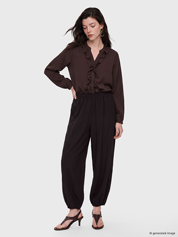 LCW Comfort Beli Lastikli Kadın Jogger Pantolon