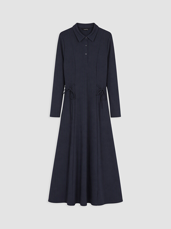 LCW Modest Waist Tied Shirt Dress