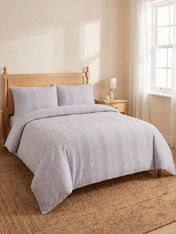 LCW HOME Prugasti pamučni set duple navlake za jorgan
