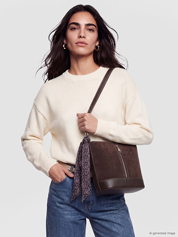 LCW ACCESSORIES Süet Kadın Omuz Çantası