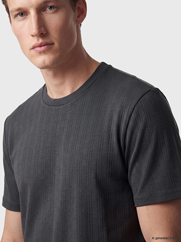 SOUTHBLUE Crew Neck Men's Ribbed T-shirt