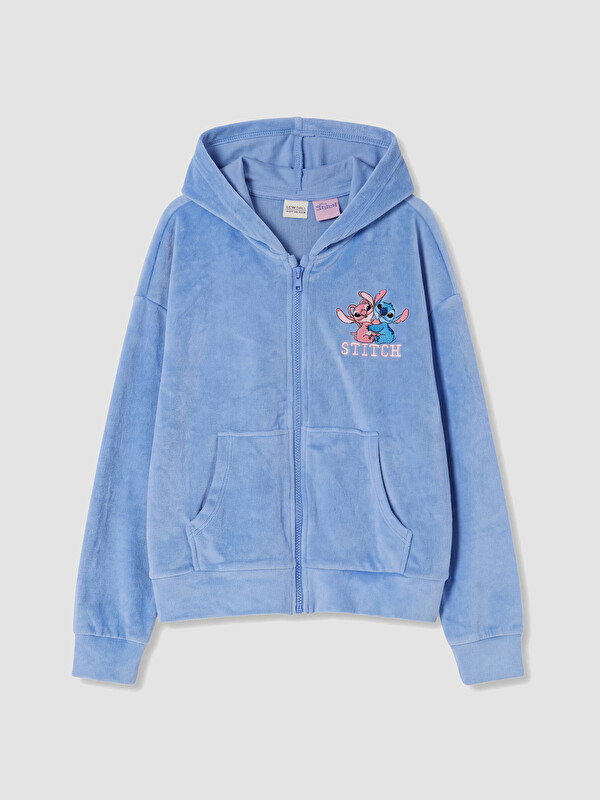 LCW Kids Stitch Licensed Girls' Zippered Fleece Sweatshirt