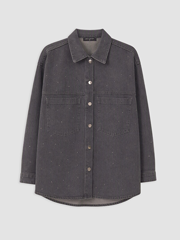 LCW Comfort Taşlı Kadın Jean Gömlek Tunik