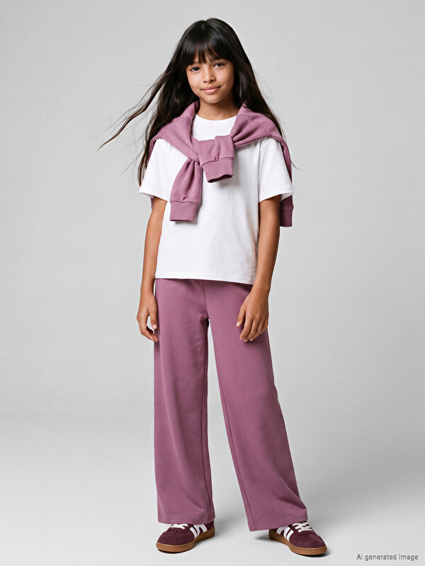 LCW Kids Elastic Waist Girls' Soft Touch Sweatpants