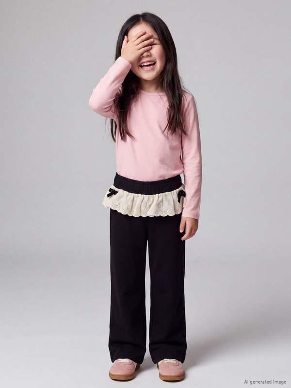 LCW Kids Embroidered Girls' Thick Sweatpants